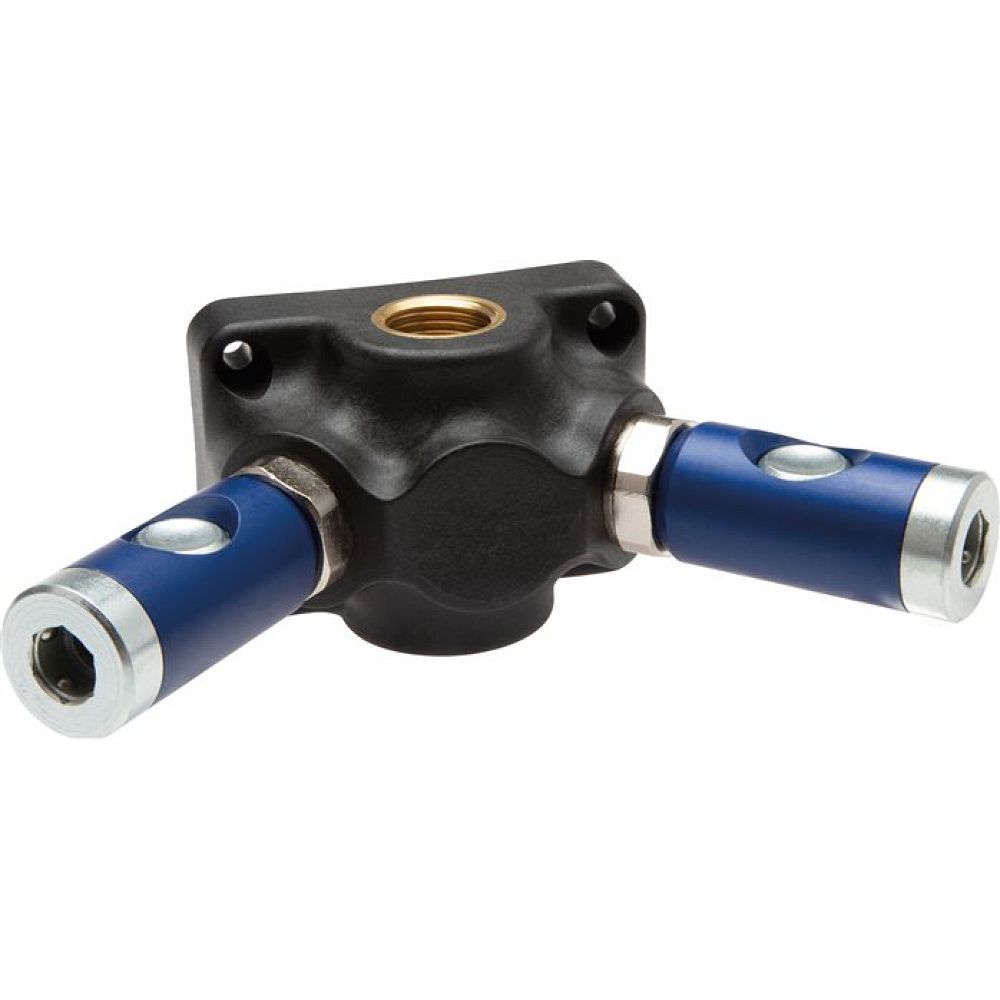 Wanddose mit G 3/4" (IG) und 2 Sicherheits-Druckknopfkupplungsdosen NW7,2