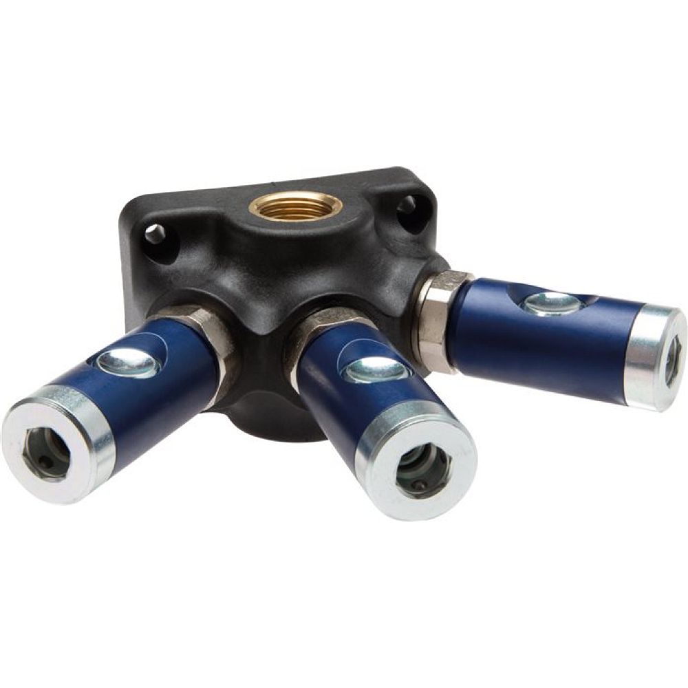 Wanddose mit G 3/4" (IG) und 3 Sicherheits-Druckknopfkupplungsdosen NW7,2