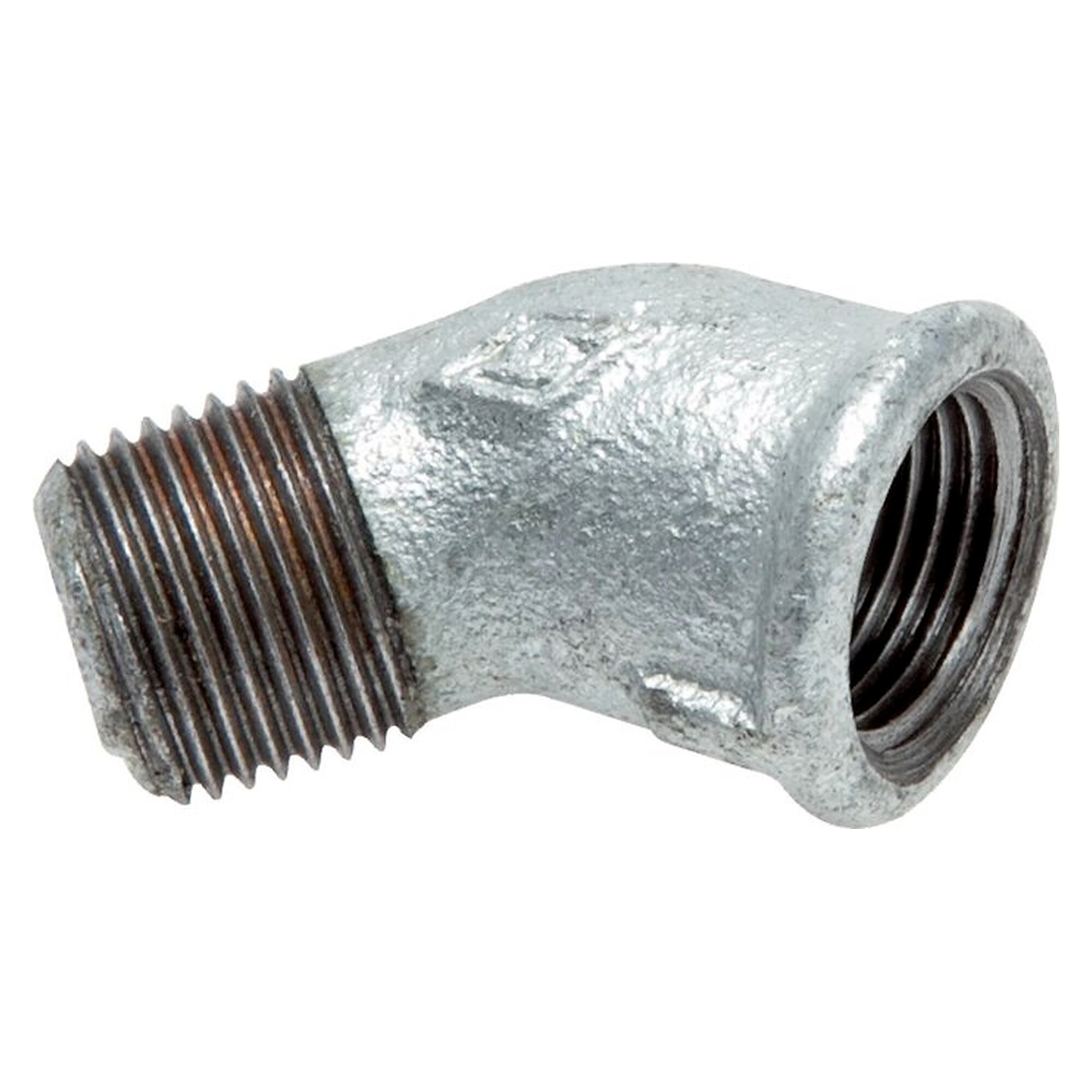 45° male and female elbow, male thread R 1-1/2" to female thread Rp 1-1/2", PN 25 bar