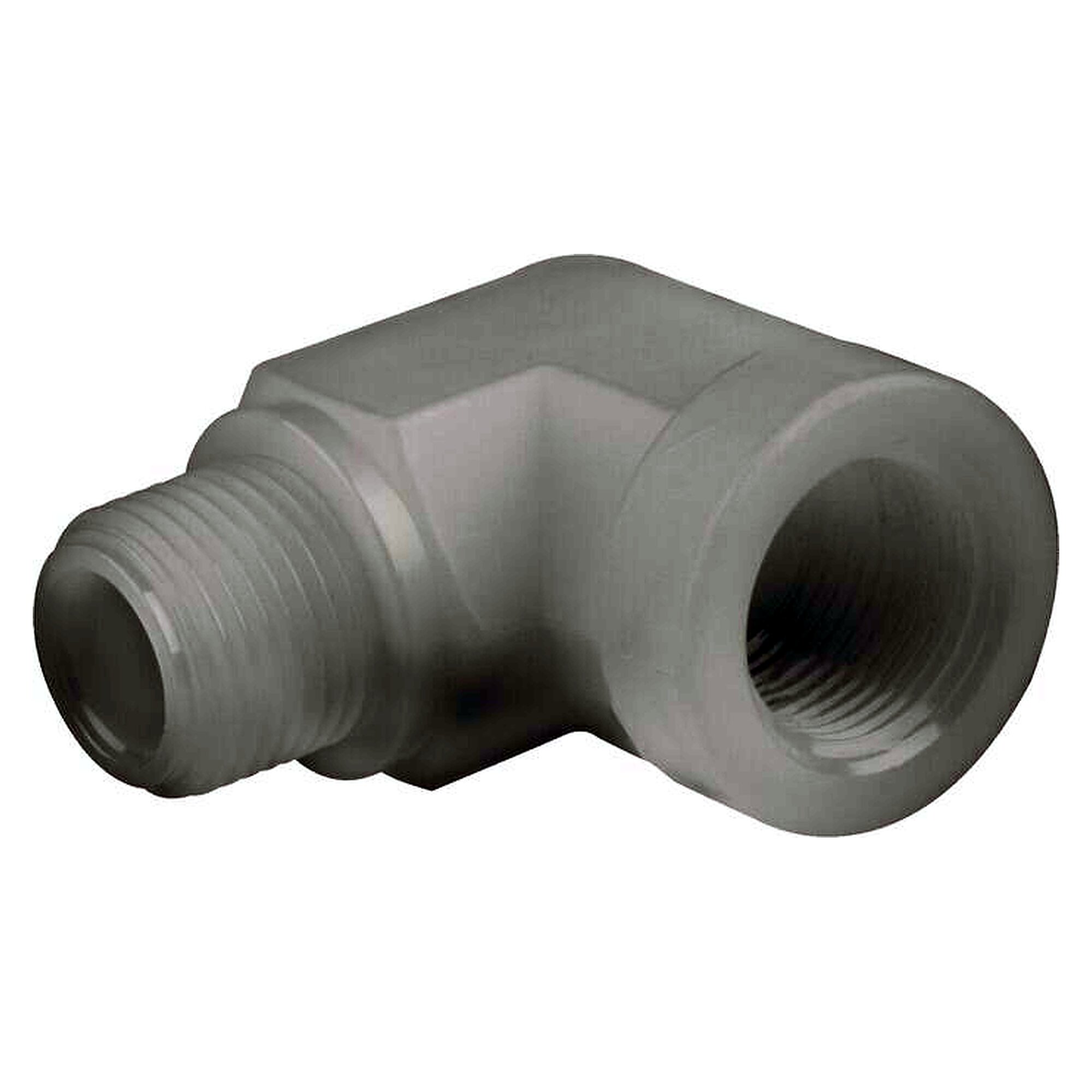 90° male and female elbow, male thread G 1/2", polypropylene, change of direction in pipework