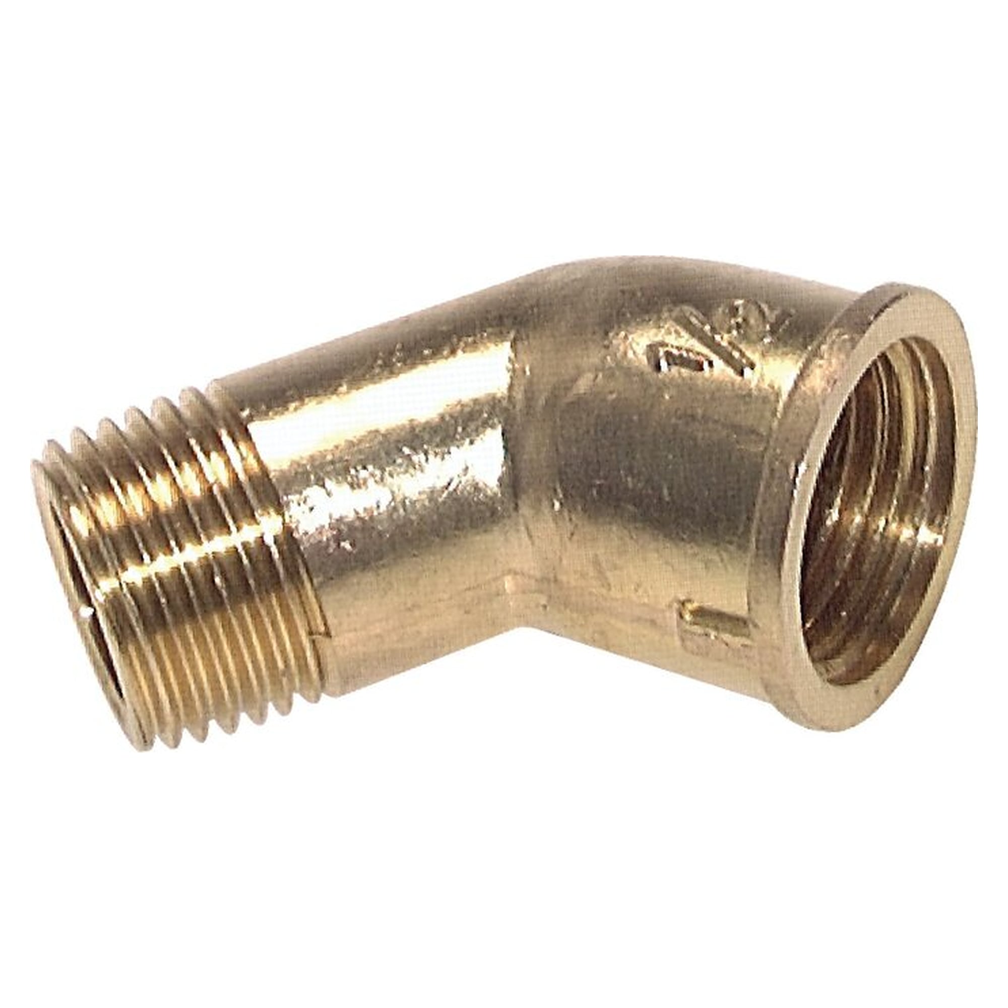 45°-Einschraubwinkel, Außengewinde R 1-1/2" auf Innengewinde Rp 1-1/2", PN 16 bar, Messing