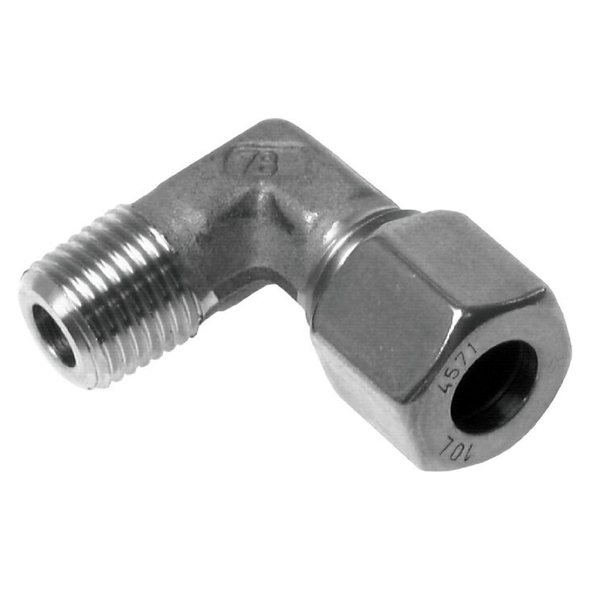 Winkel-Einschraubverschraubung, R 1/4", 8 L (M14x1,5), 1.4571