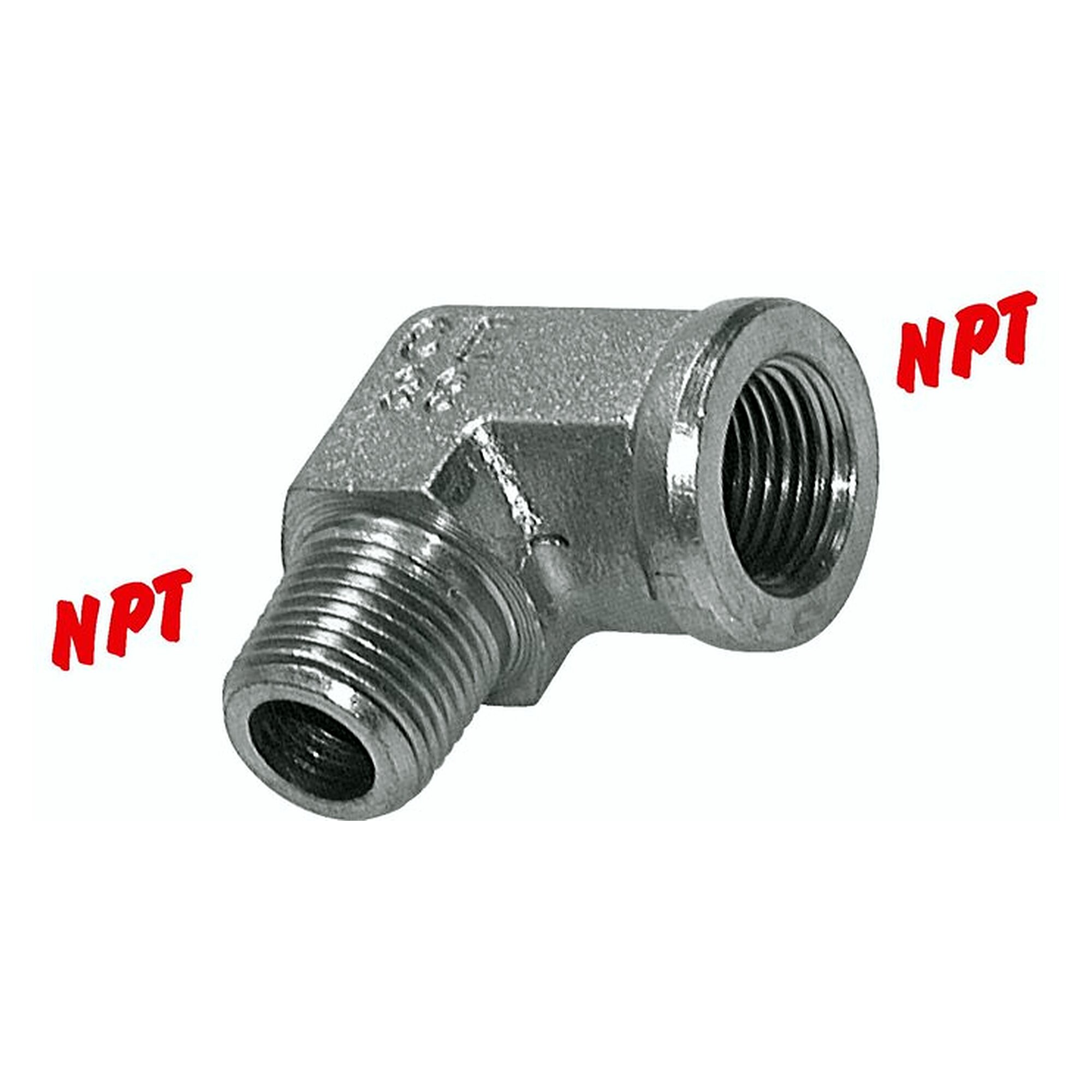 90° male and female elbow, male thread NPT 1/4", PN 275 bar, V4A stainless steel
