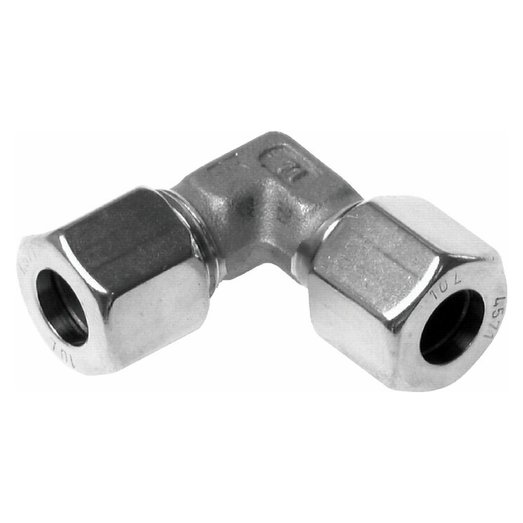 Winkel-Schneidringverschraubung, Rohr 6 S (M14x1,5), Klemmring 1.4571 (NC), schwere Baureihe