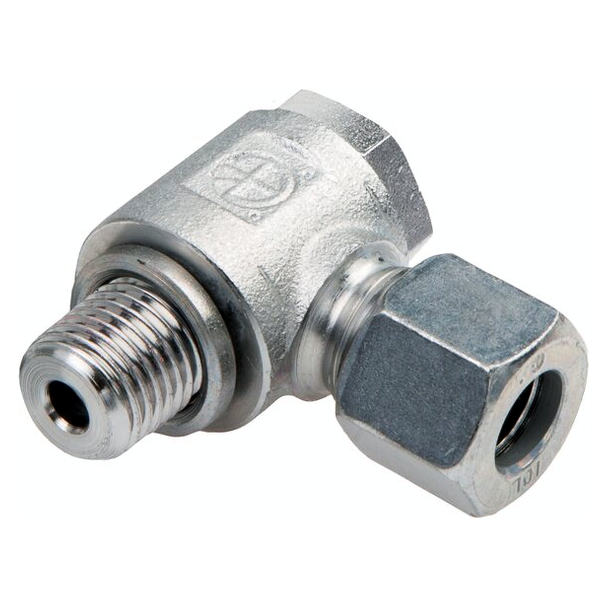 Winkel-Schwenkverschraubung, drosselfrei, G 3/4", Rohr 20 S, Stahl verzinkt