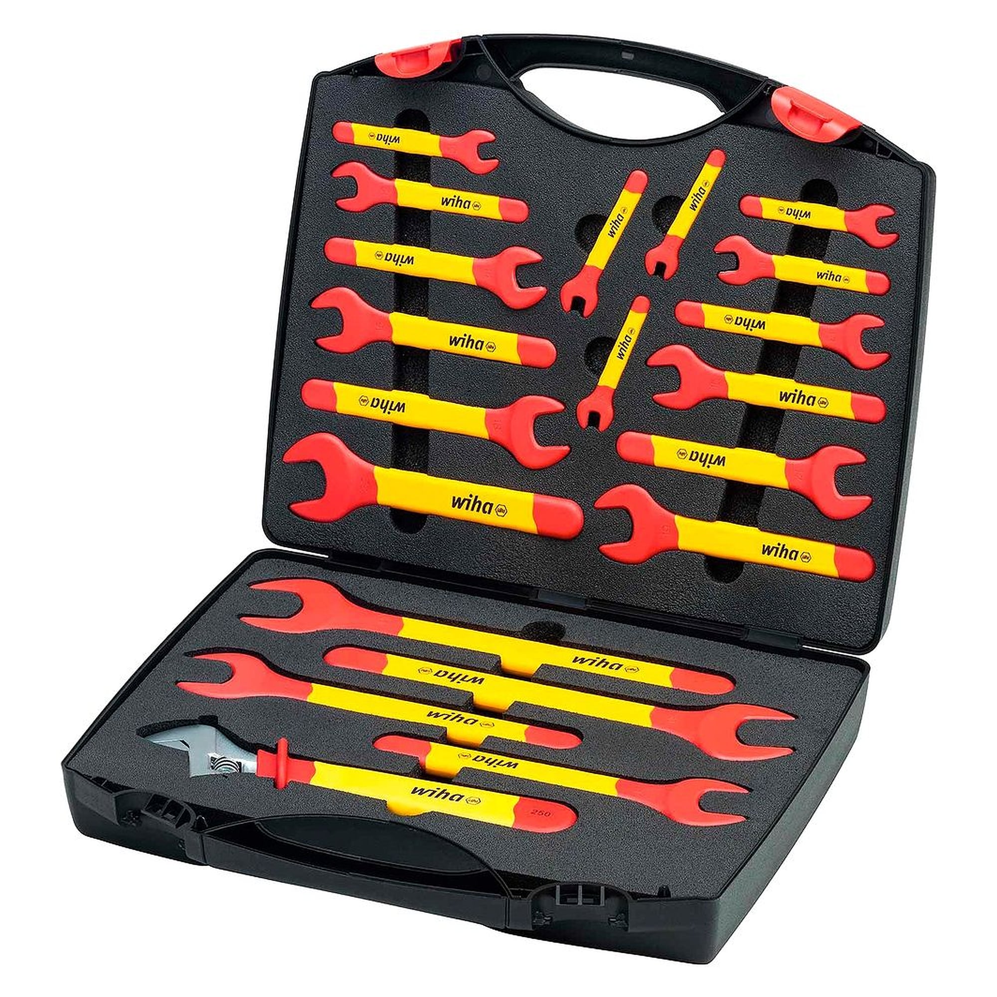 Einmaul-Gabelschlüssel Set isoliert 6-32 mm 21-tlg. inkl. Koffer - Wiha 43022
