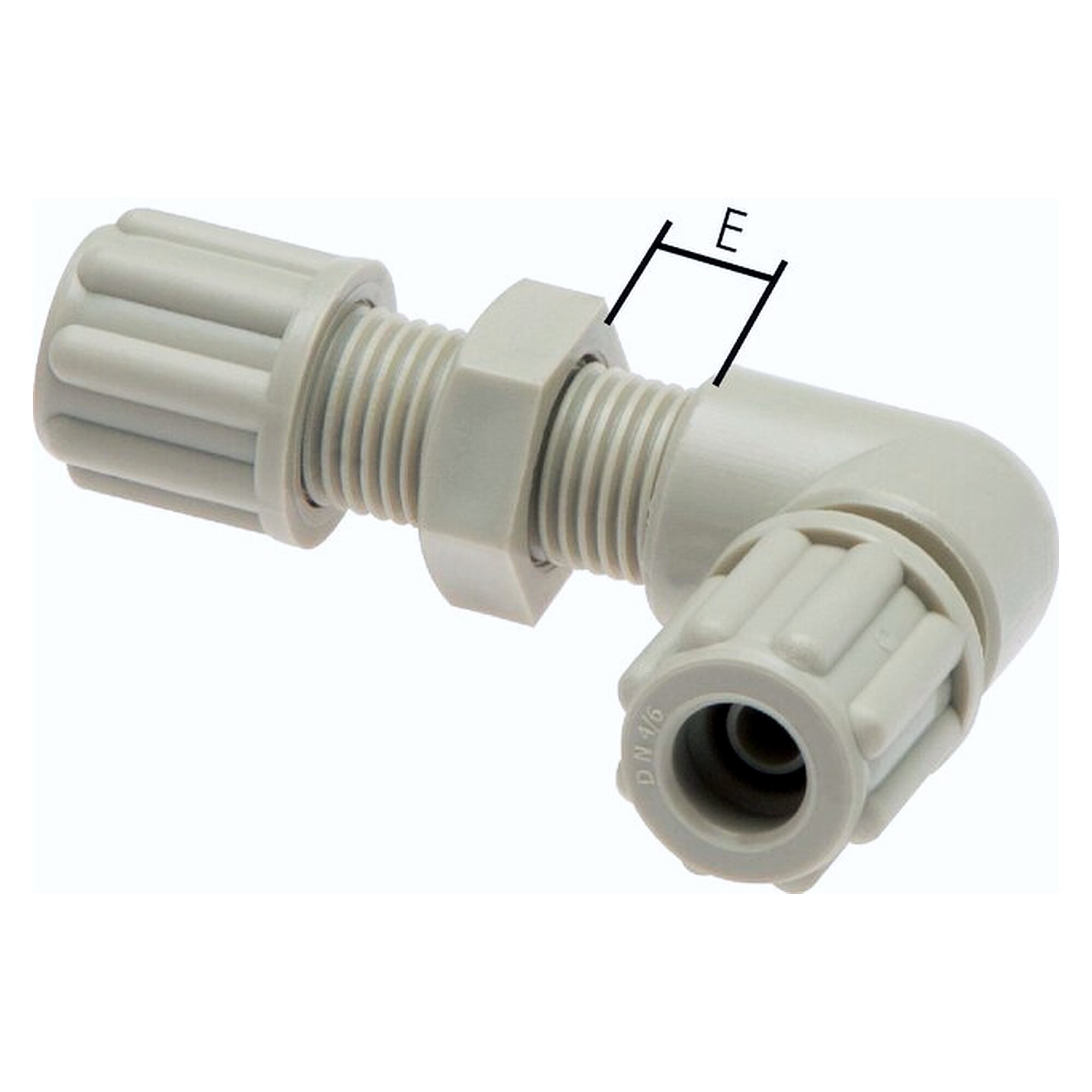 Bulkhead tube fitting, bulkhead design, bulkhead thread M 20x1.5, tube 14x12 mm, polypropylene