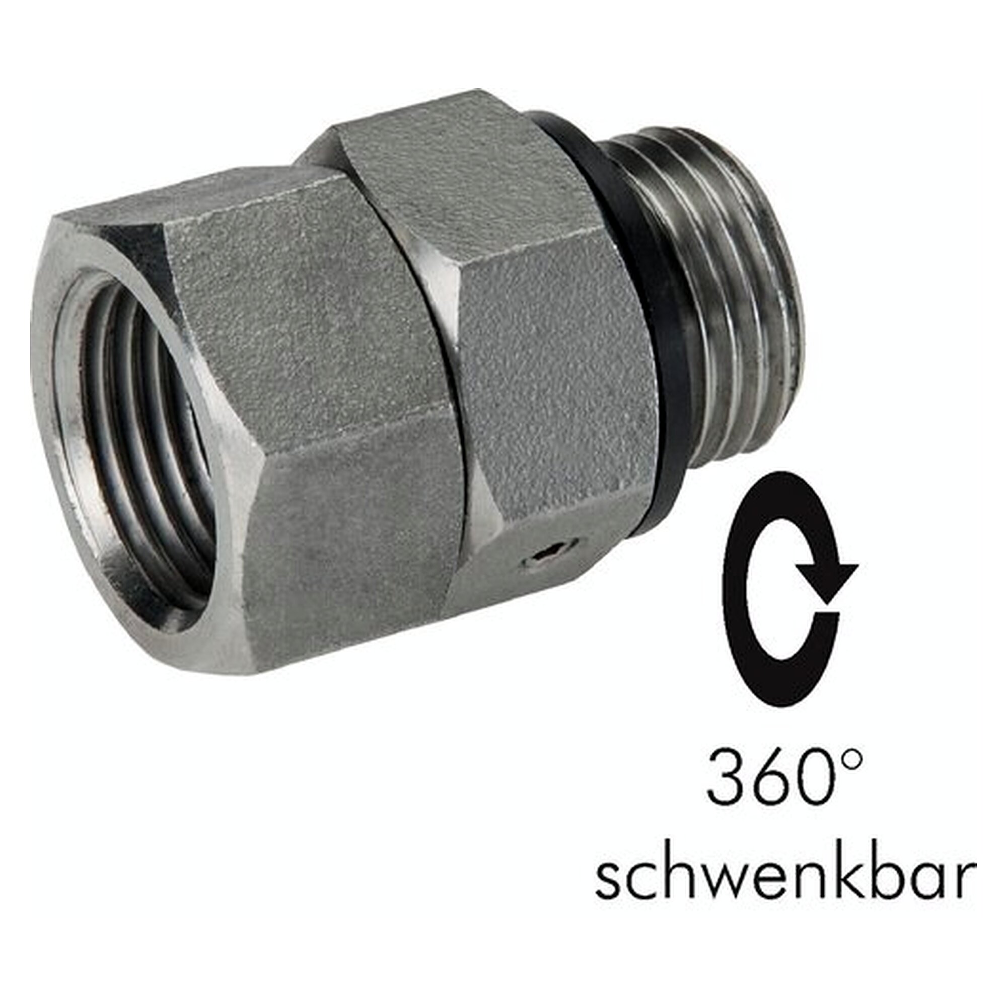 Hot water swivel joint, G 1/2"-G 1/2", stainless steel, DN 9 mm