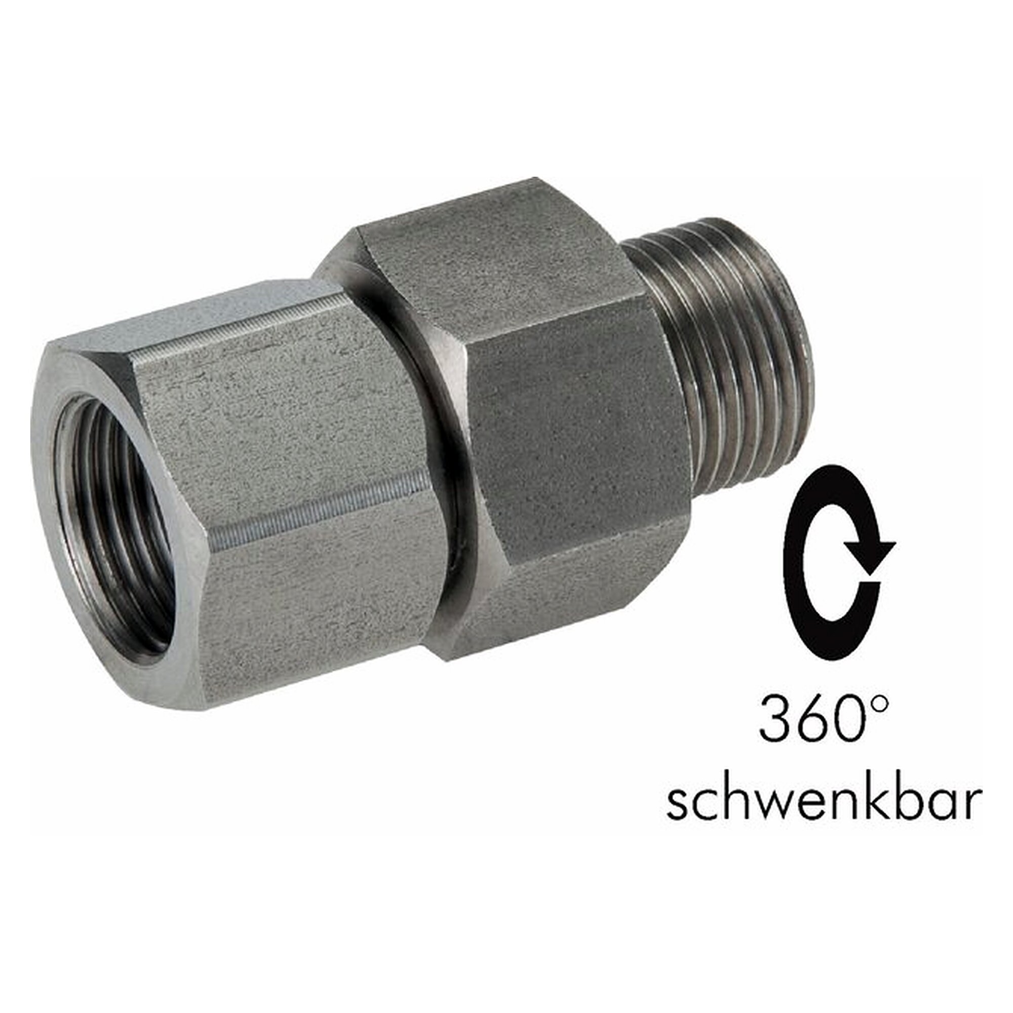 Heißwasser-Drehgelenk, G 3/8"-G 3/8", Edelstahl, PN350, PN 350 bar