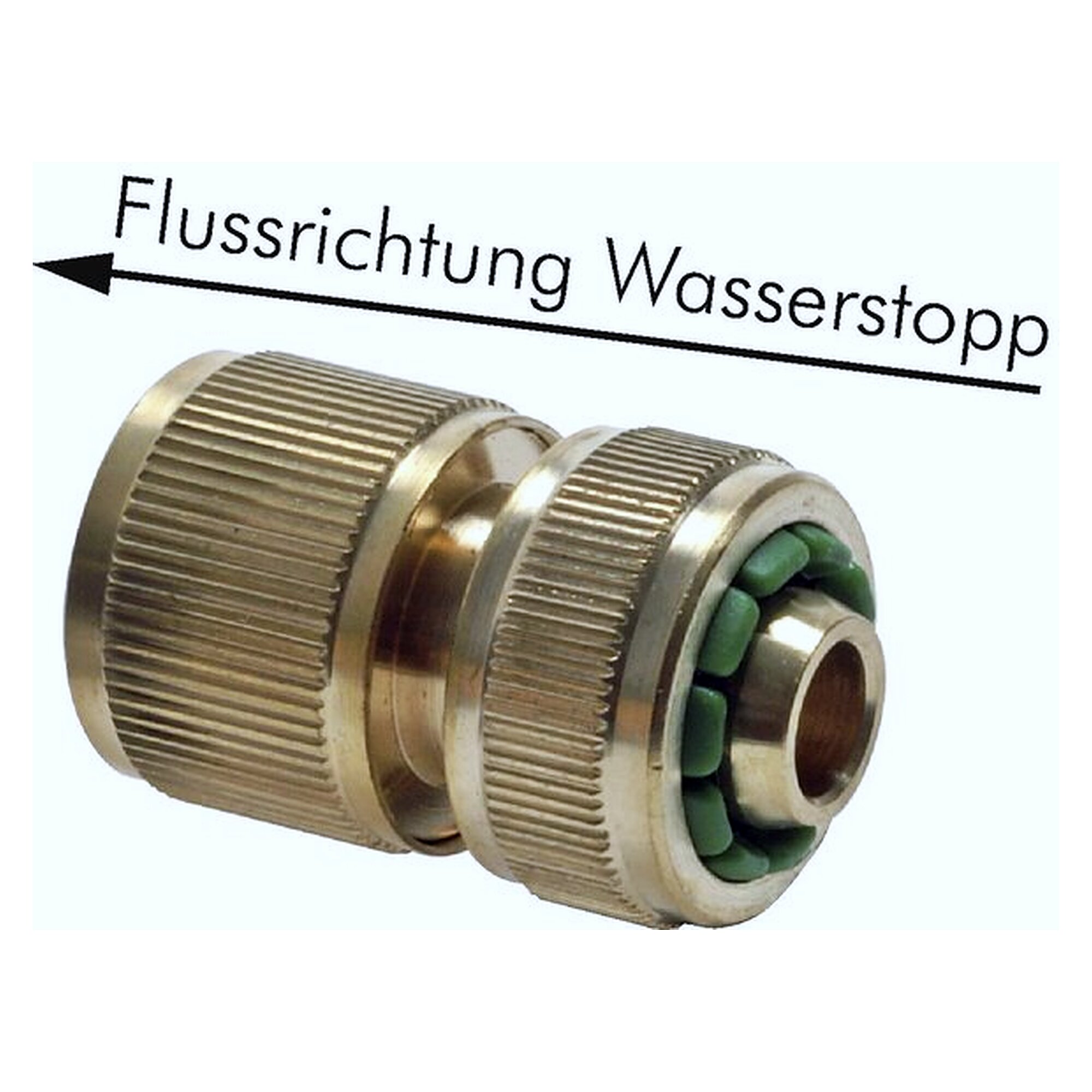 Kupplungsdose Schlauch 13 (1/2")mm, Messing, mit Wasserstopp, Betriebsdruck 0 - 8 bar