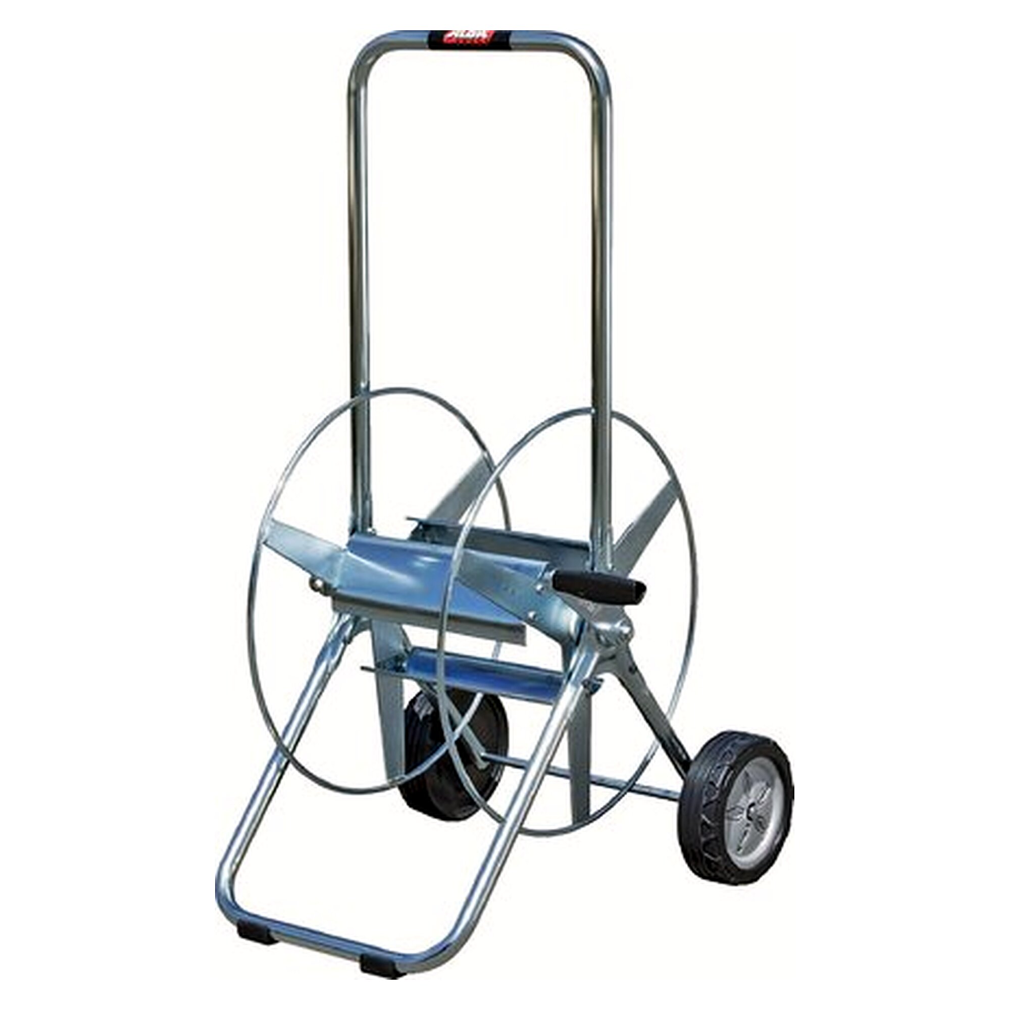 Mobile professional hose cart made of electro-galvanised steel tube with plastic profile wheels