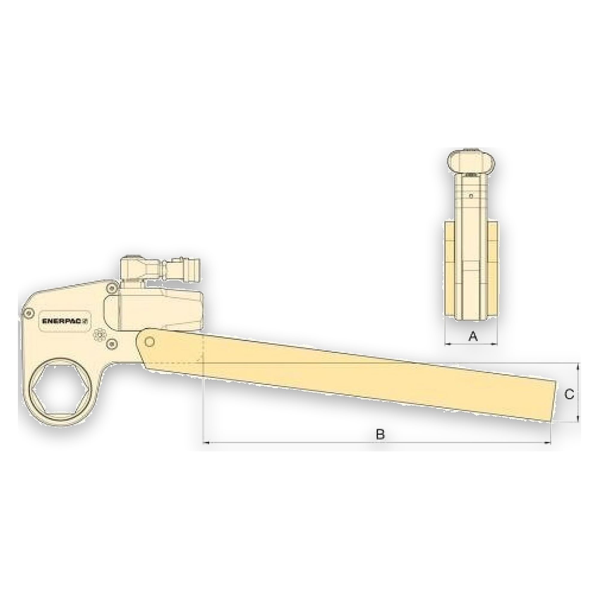 Extended Reaction Arm, for W22000X Hexagon Wrench - Enerpac WTE220