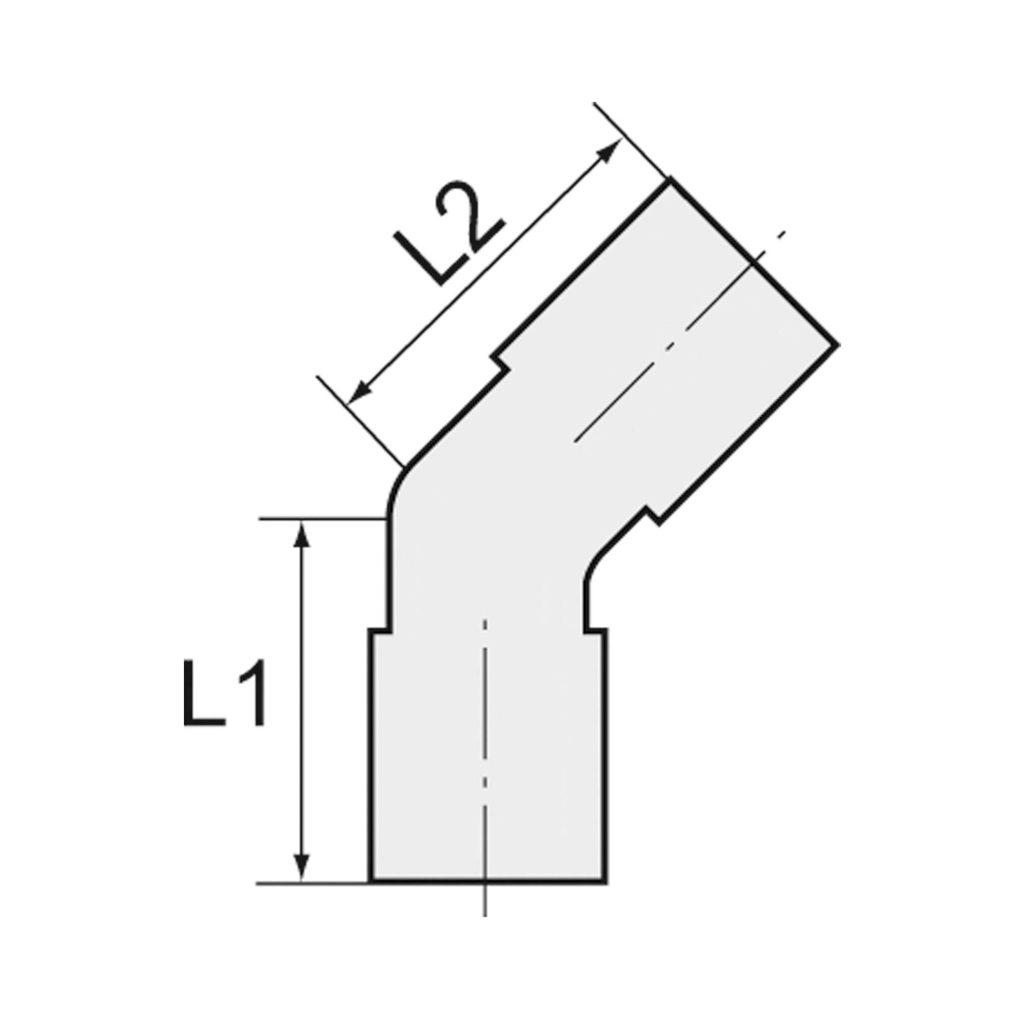 Winkelverbinder 45°, Messing, »sharkbite«, für Rohr-Außen-ø 54 mm - Riegler 117096