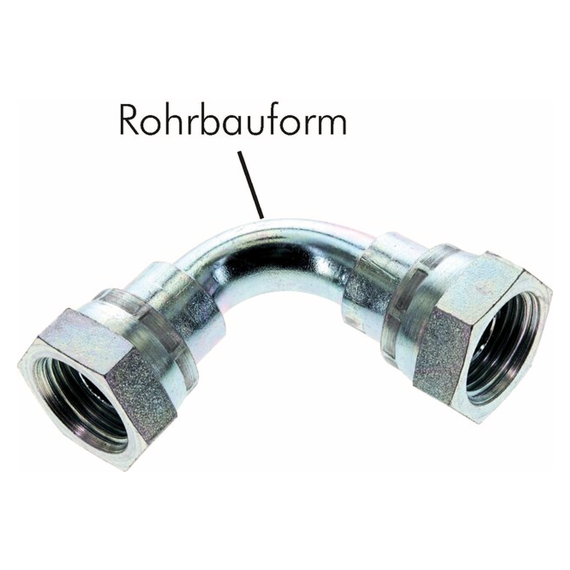 90°-Winkelverschraubung, mit 60°-Kegel, Gewinde G 1/2", PN 300 bar, Stahl verzinkt