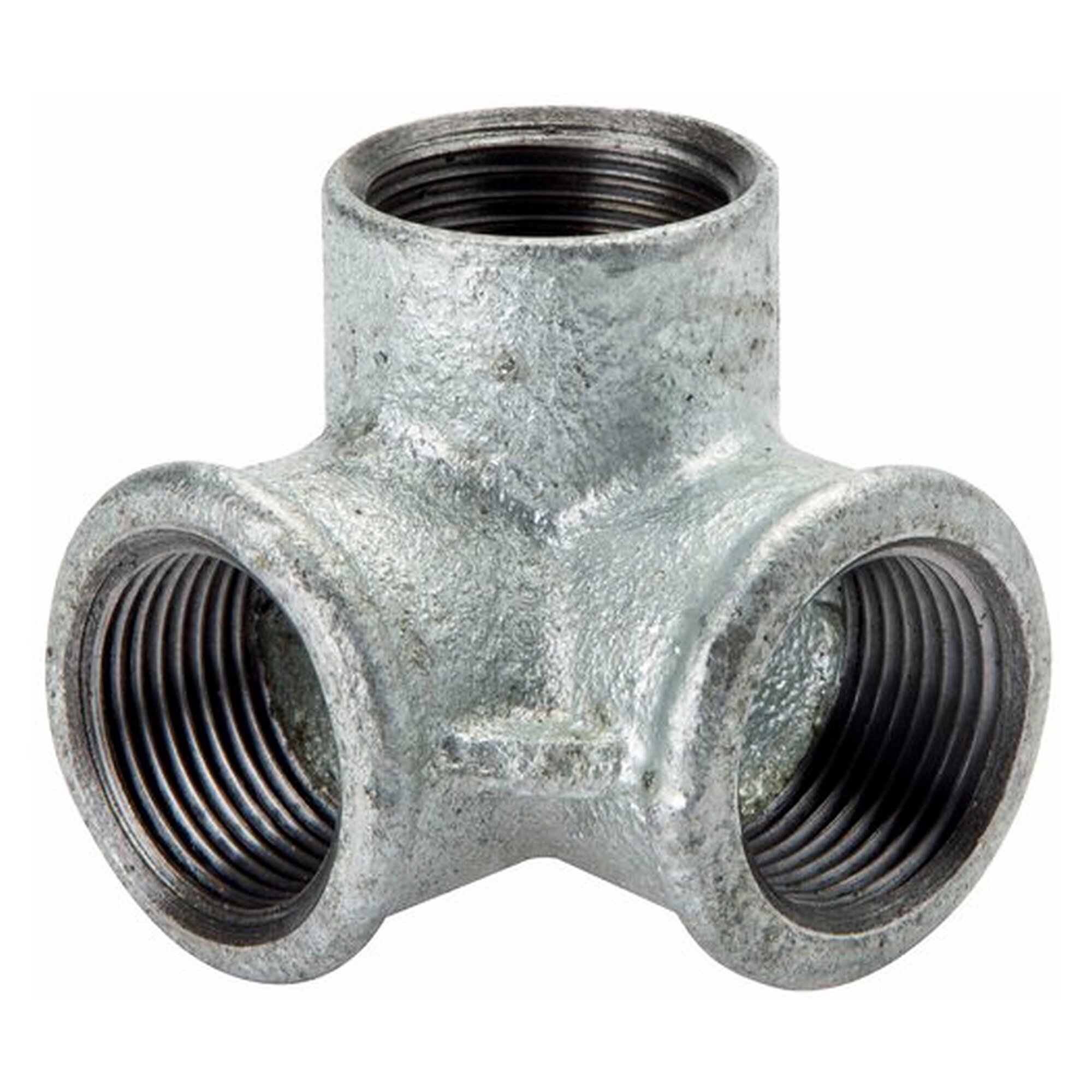 Angle distributor, thread 3x Rp 3/8", zinc plated malleable cast iron, for several consumers