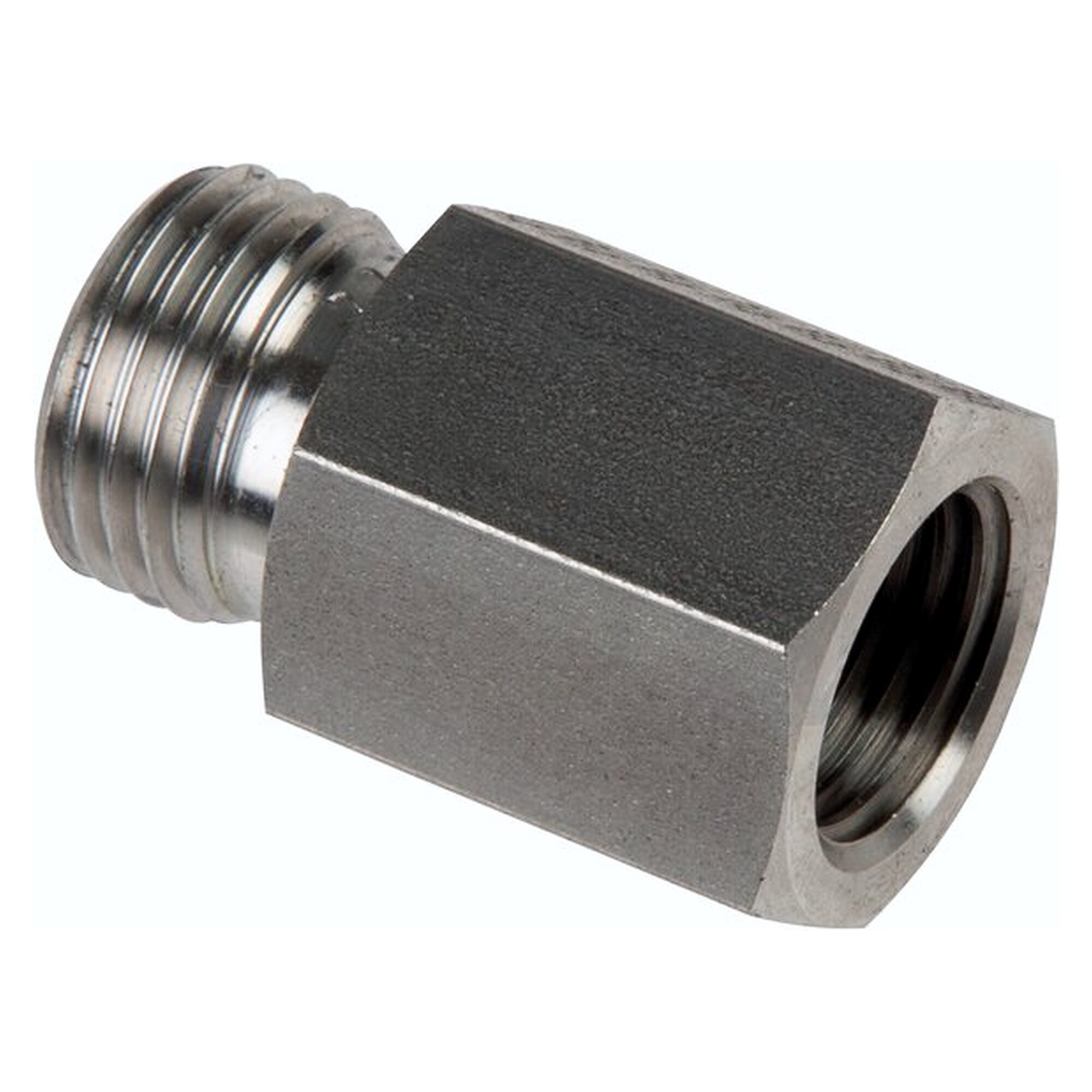 Straight coupling, female thread, M 22x1,5-16 S (M24x1,5), stainless steel 1.4571, no nut/ring