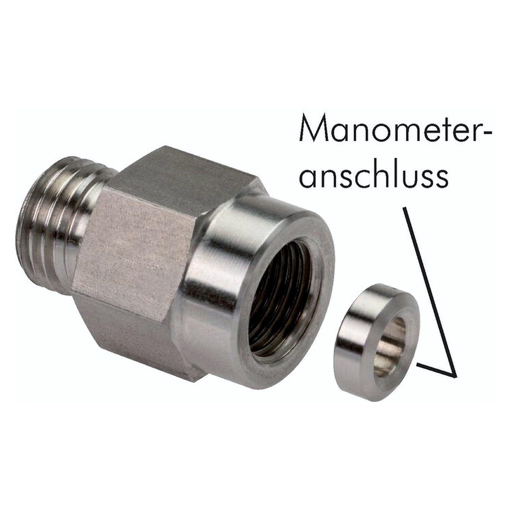 Manometeranschluss, G 1/4", 315 bar, ohne Mutter und Schneidring, Stahl verzinkt, 10 L (M16x1,5)