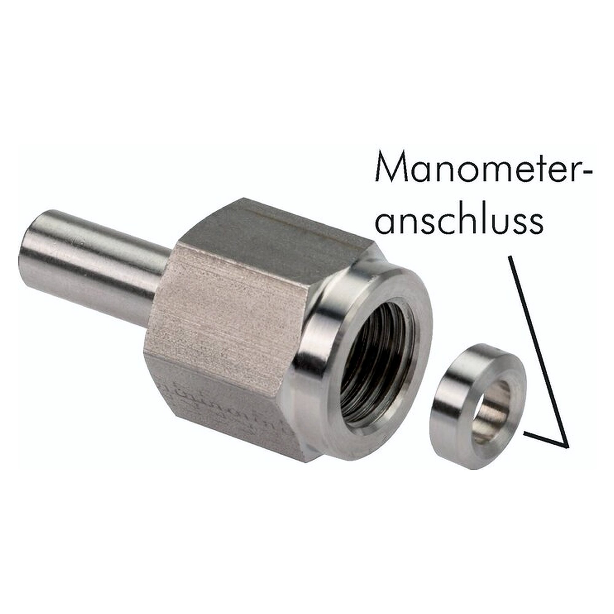 Gauge adapter, G 1/4", 315 bar, ohne Mutter and Schneidring, 1.4571, series leichte series