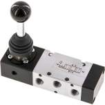 XMV 1420. 5/3-Wege Handhebelventil, G 1/8", Mittelstellung entlüftet, Raste