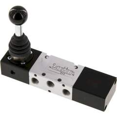 XMV 1510. 5/3-Wege Handhebelventil, G 1/8", Mittelstellung belüftet, Federrückstellung