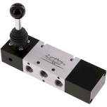 XMV 2310. 5/3-Wege Handhebelventil, G 1/4", Mittelstellung geschlossen, Federrückstellung