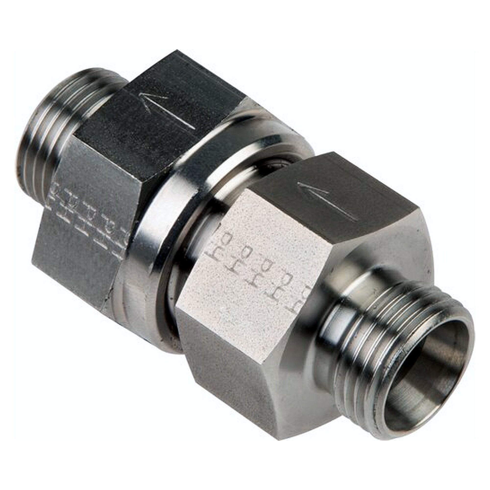 Check valve 12 L (M18x1.5), cracking pressure 1 bar, stainless steel 1.4571, no nut or cutting ring
