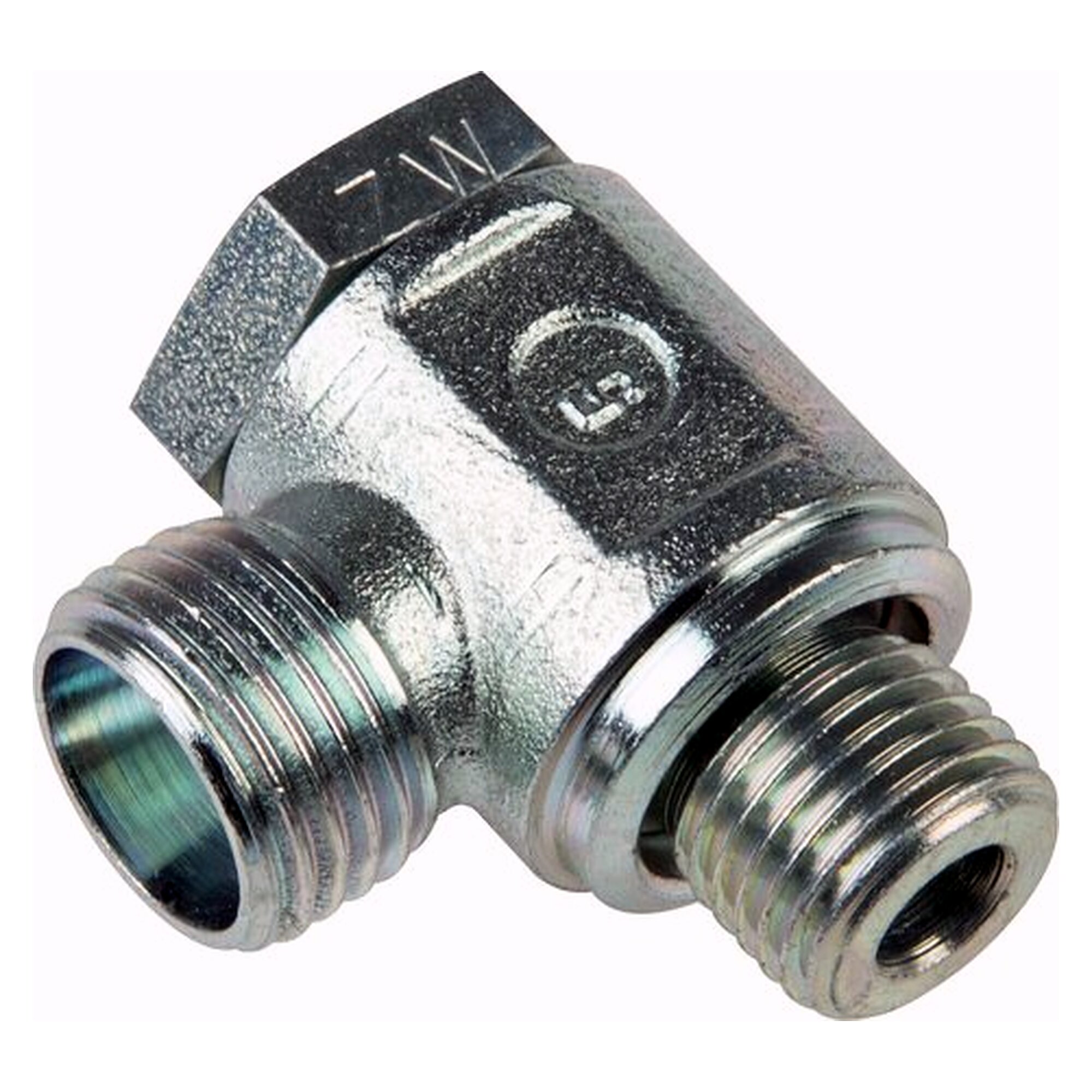 Schwenkverschraubung, Winkelform, Gewinde G 1/4", Rohr 10 L (M16x1,5), Stahl verzinkt
