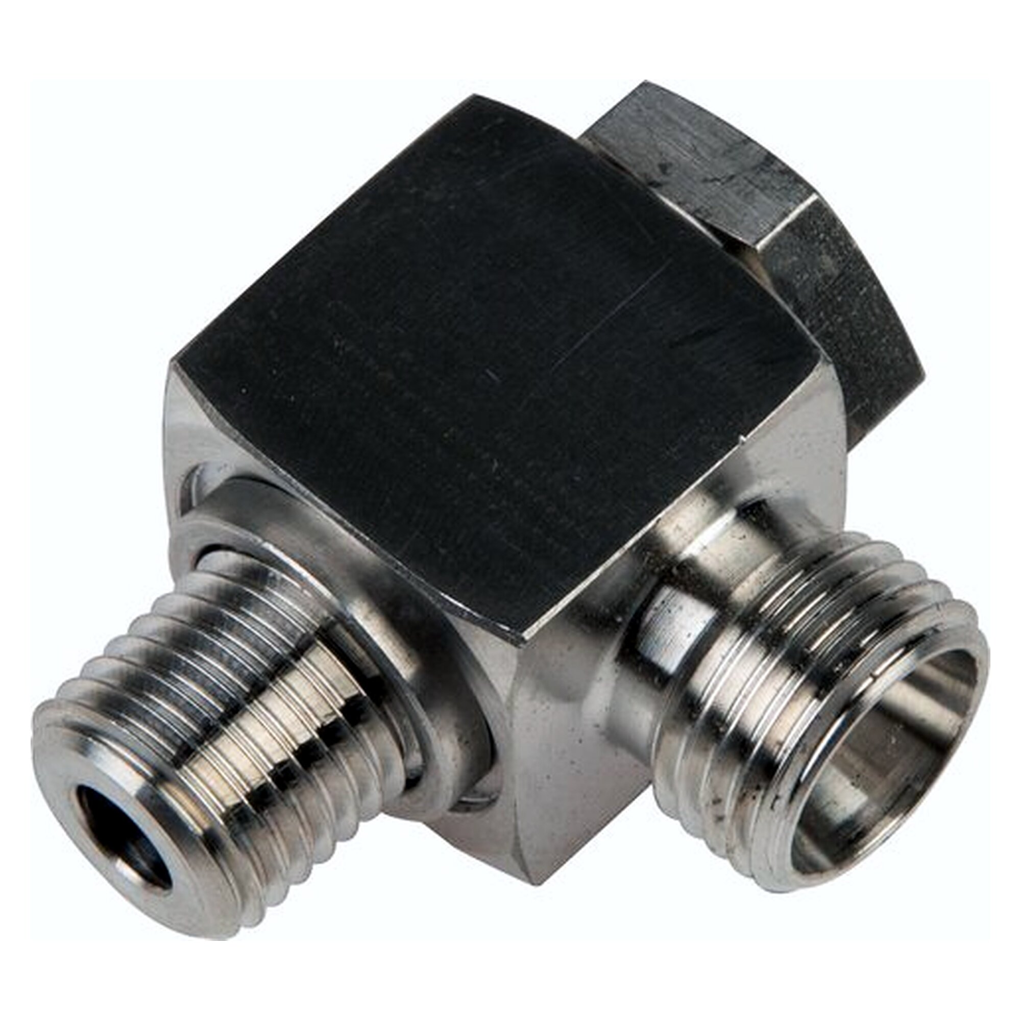 Non-restricting swivel elbow, M 42x2, tube 35 L, stainless steel 1.4571, no nut or ring