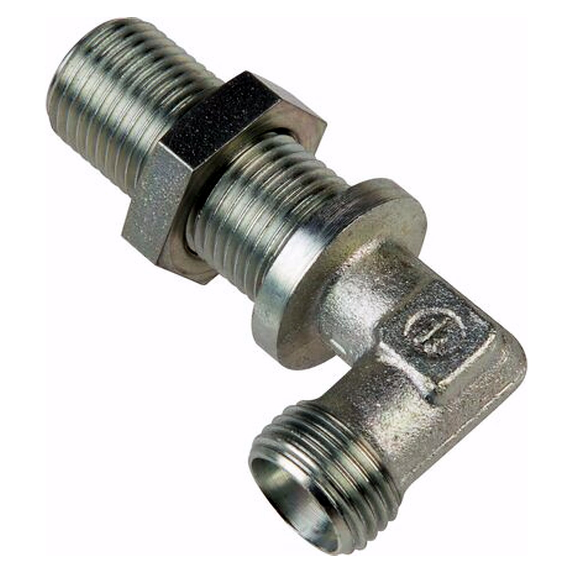 Winkel-Schottverschraubung 6 L (M12x1,5), M 12x1,5, Stahl verzinkt, ohne Mutter und Schneidring