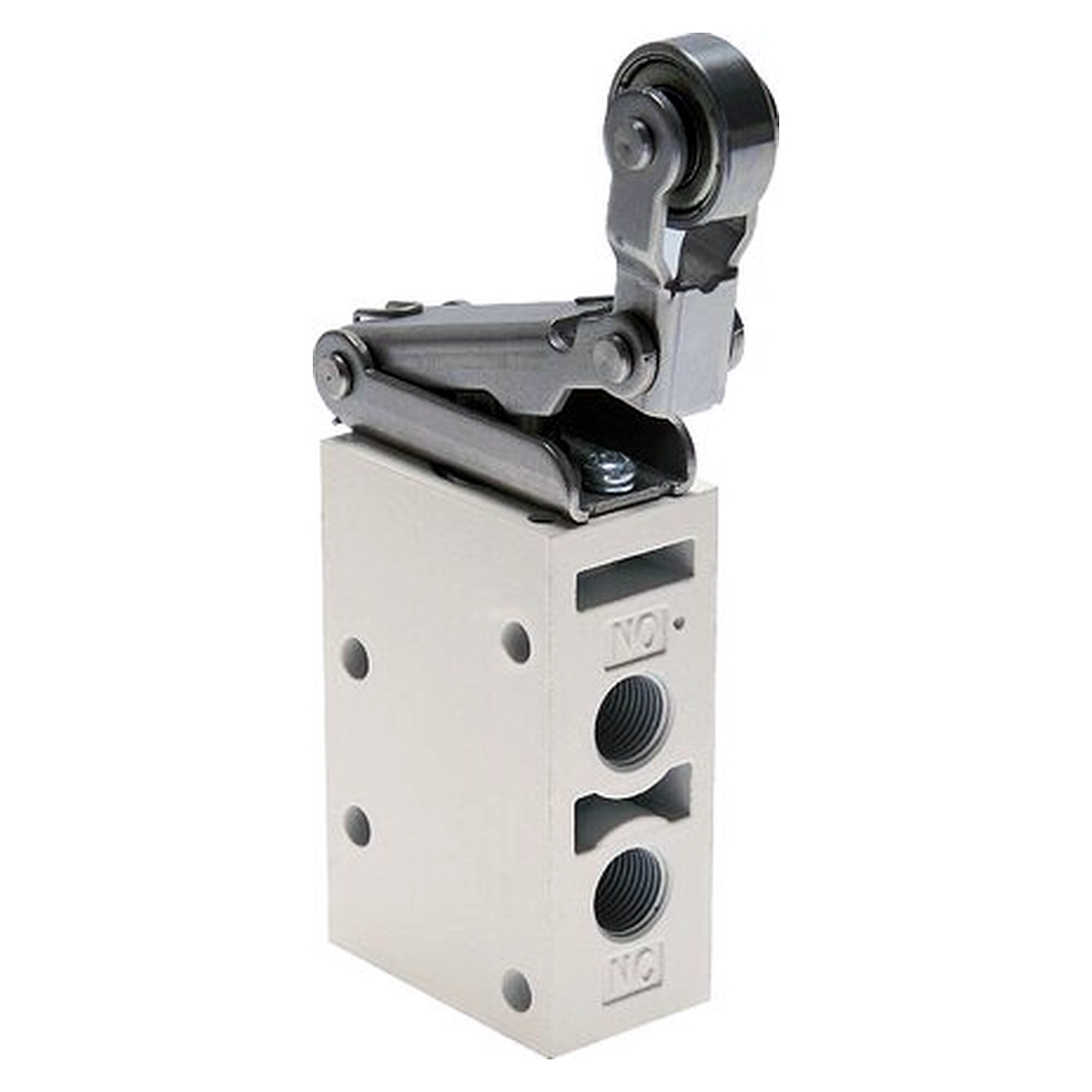 3/2-Wege Endschalter, Leerrücklaufrolle, Rolle aus Stahl (kugelgelagert), G 1/8", 450 l/min