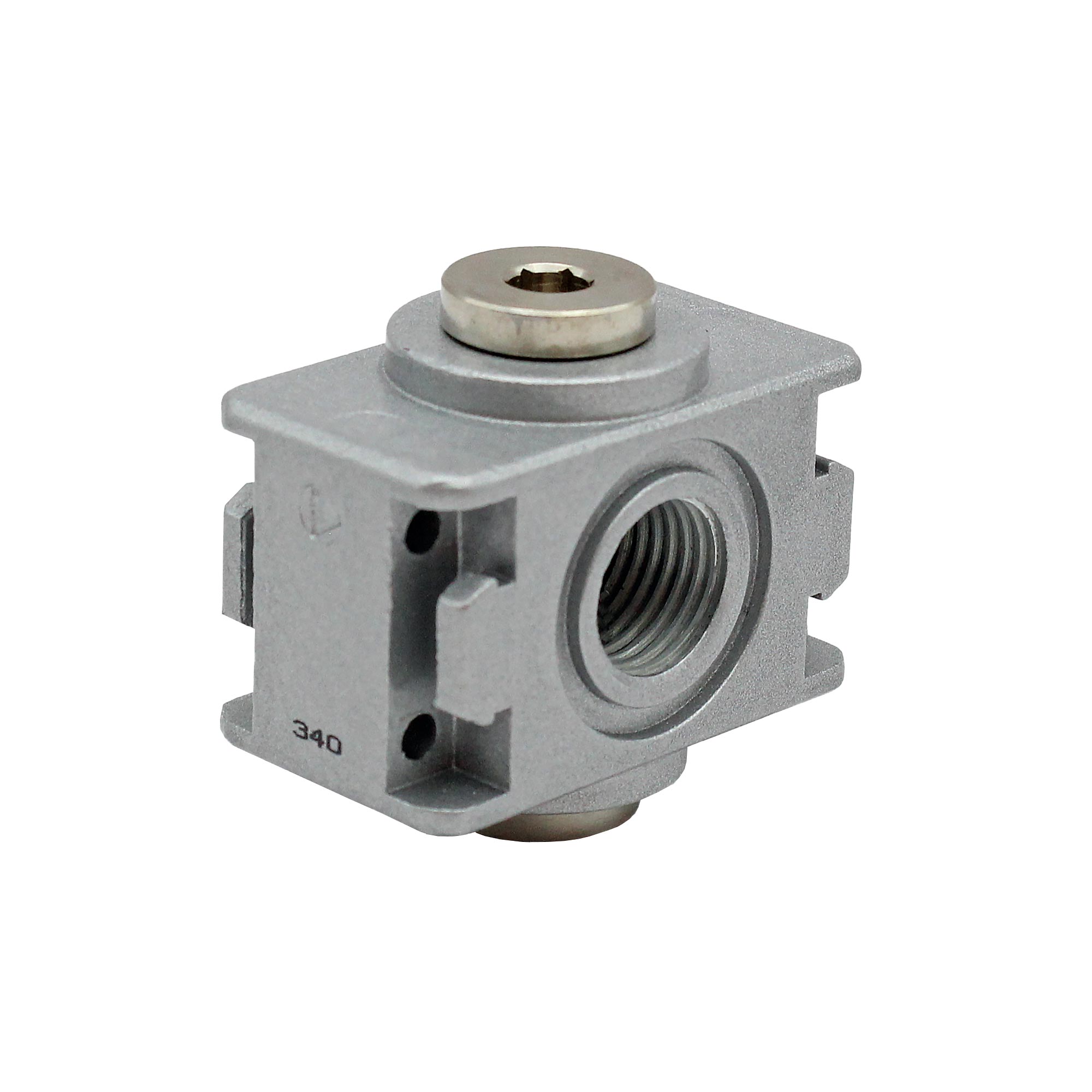 Verteiler »multifix-mini«, BG 0, G 1/4, mit 2 Abgängen G 1/8 - Riegler 100402