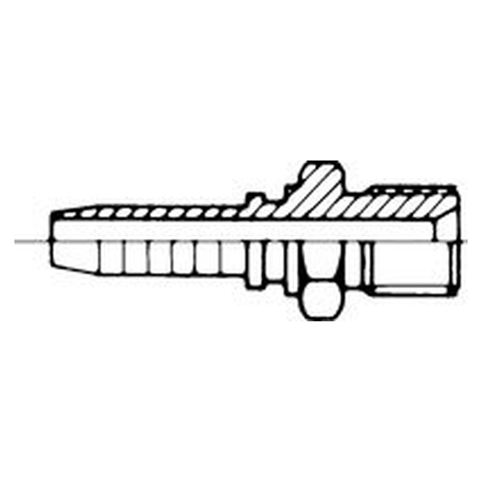 Pressarmatur aus Stahl für Hydraulikschläuche, BSP-Außengewinde 60°, gerade, G 1/2", DN 12