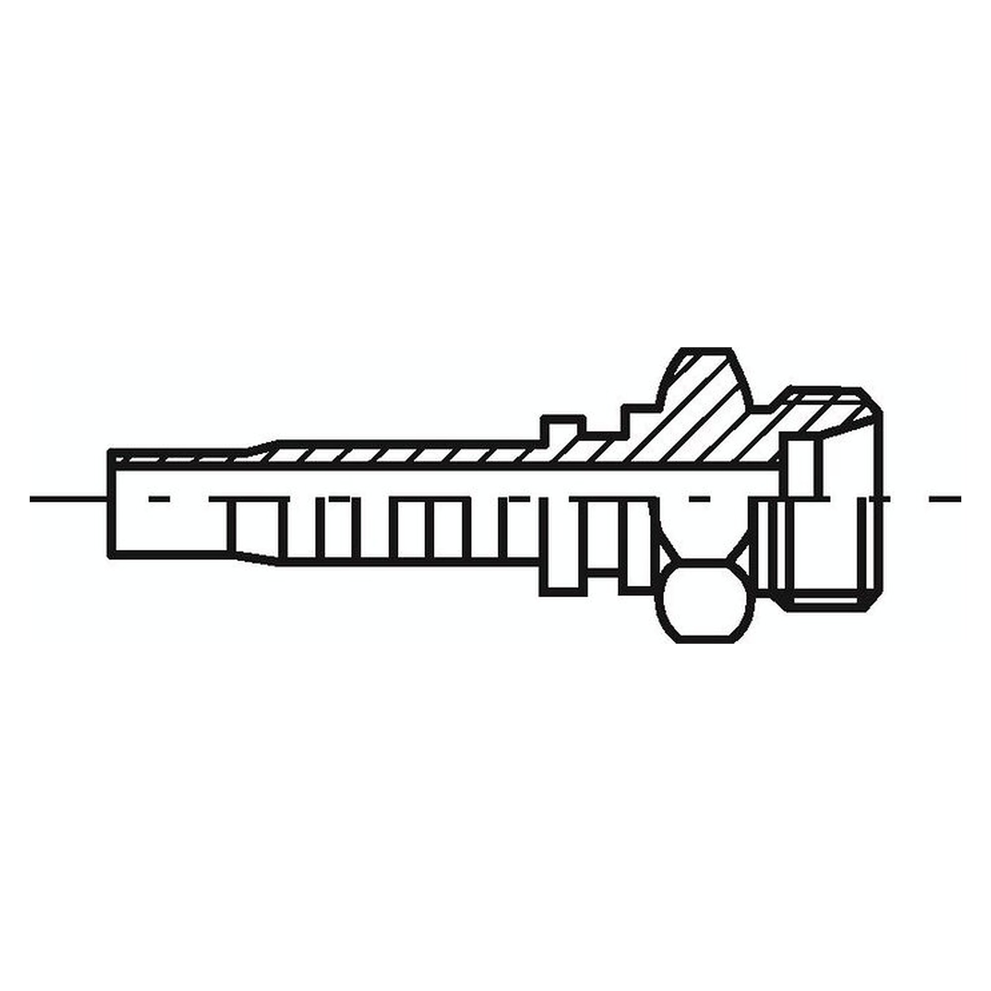 Pressarmatur aus Stahl, Außengewinde 24°, Bauart Ø-GAZ, gerade, M 30x1,5 (21,25), DN 16