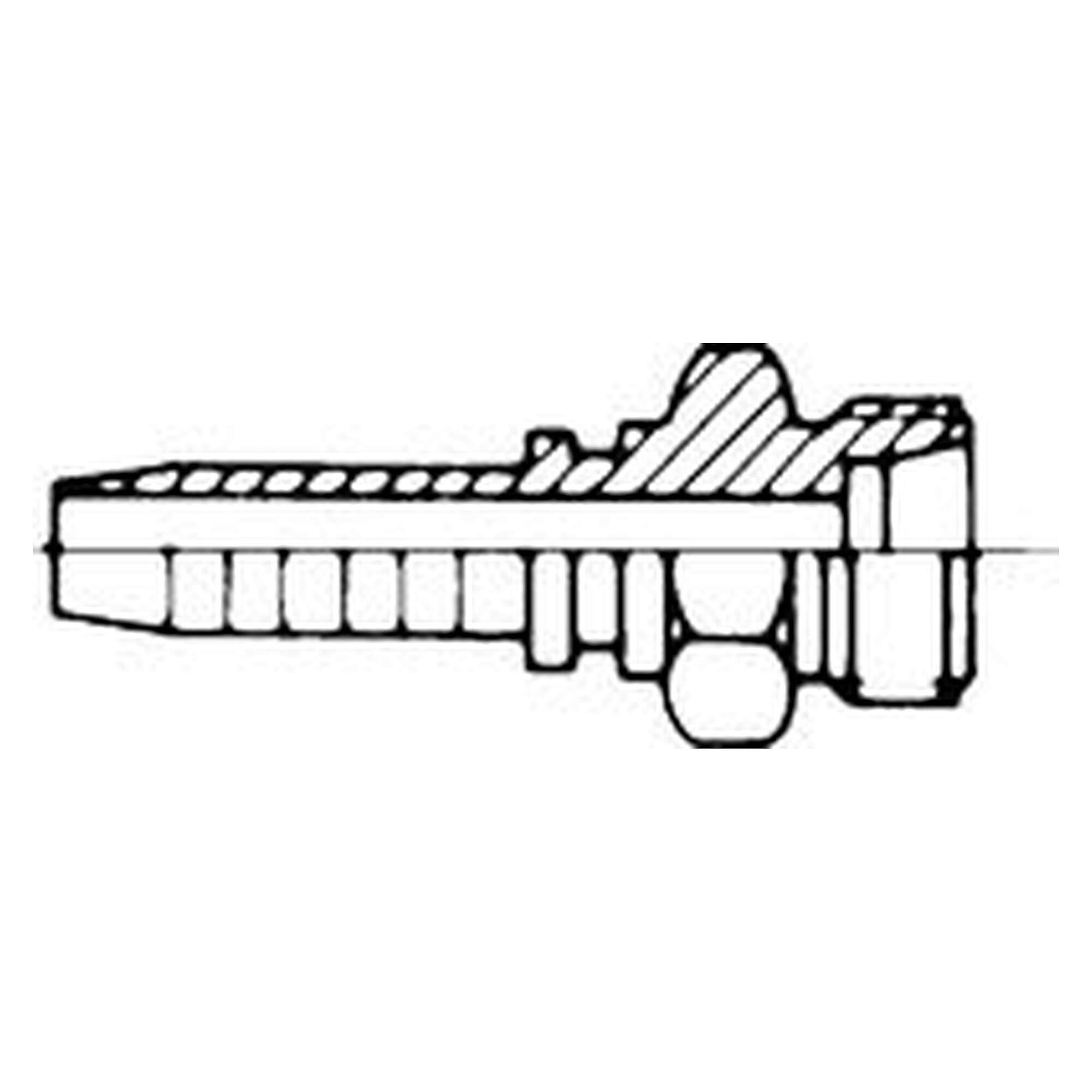 Edelstahl-Pressarmatur, Rohrstutzen 24° für Schneidring, leichte Baureihe, M 14x1,5 (8 L), DN 6