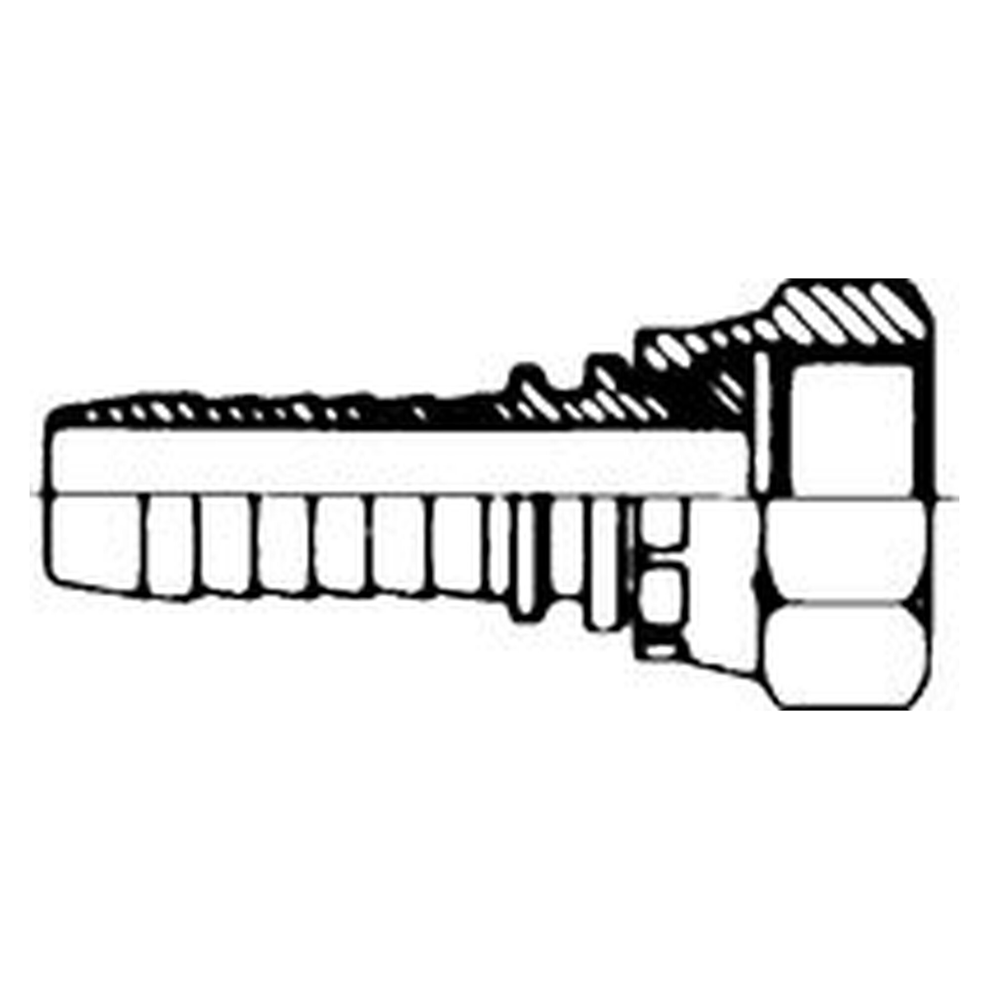 Pressarmatur aus Stahl für Hydraulikschläuche, BSP-Gewinde, flachdichtend, gerade, G 1/2", DN 12