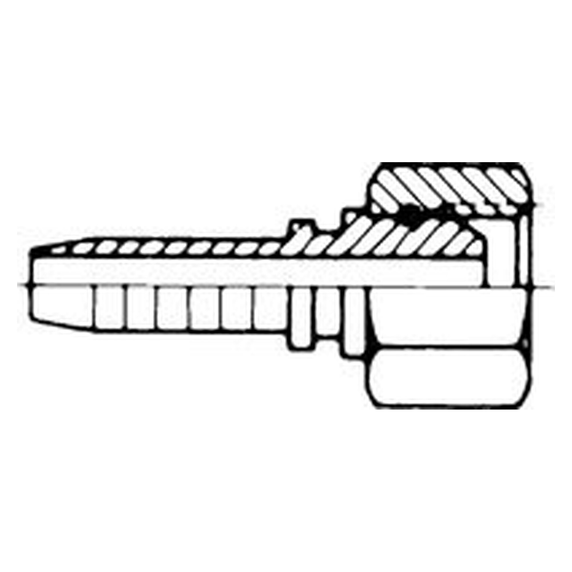 Pressarmatur, 4SH-Schlauch, DKR, 45°, BSP-Dichtkopf 60°, G 1-1/4", DN 31