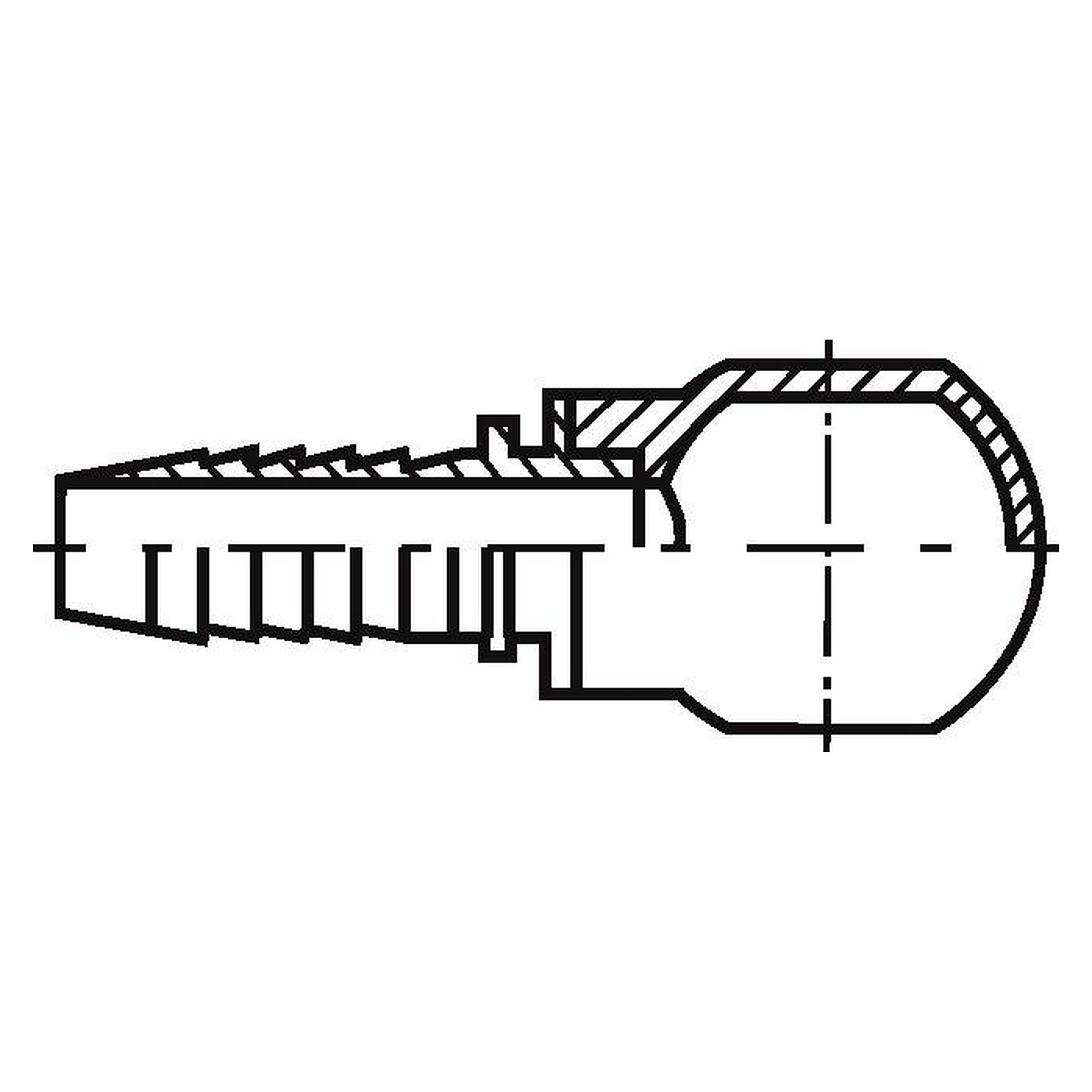 Steel crimp fitting for hydraulic hoses, banjo fitting for hollow bolts, straight, Ø 16, DN 10