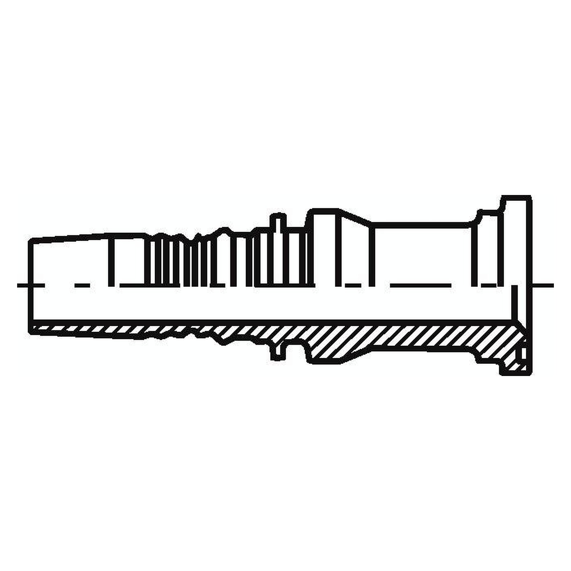 Pressarmatur aus Stahl für Hydraulikschläuche, SAE-Flansch 6000 PSI, 45°-Bogen, 54,0 (1-1/4"), DN 25
