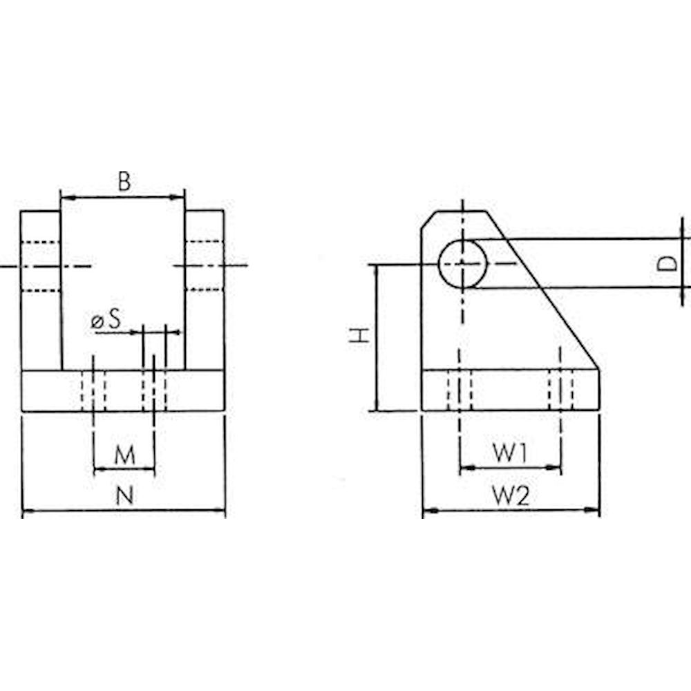 90°-Schwenkbefestigung, Gabel für Clean-Profile 32 mm