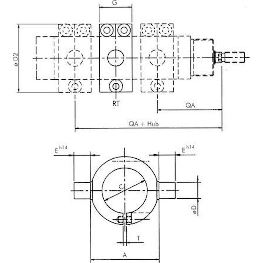 Mittenschwenkbefestigung Clean Profile, 63 mm, 1.4401