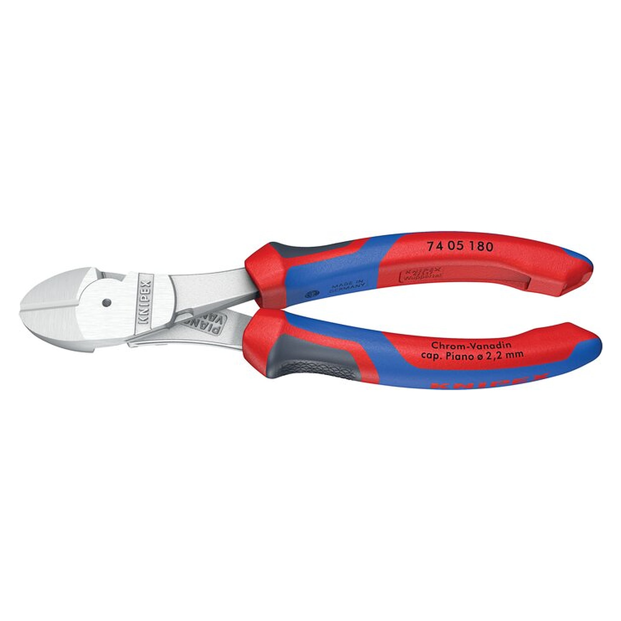 heavy duty diagonal cutter, chrome-plated, with 3-component handles, 180mm