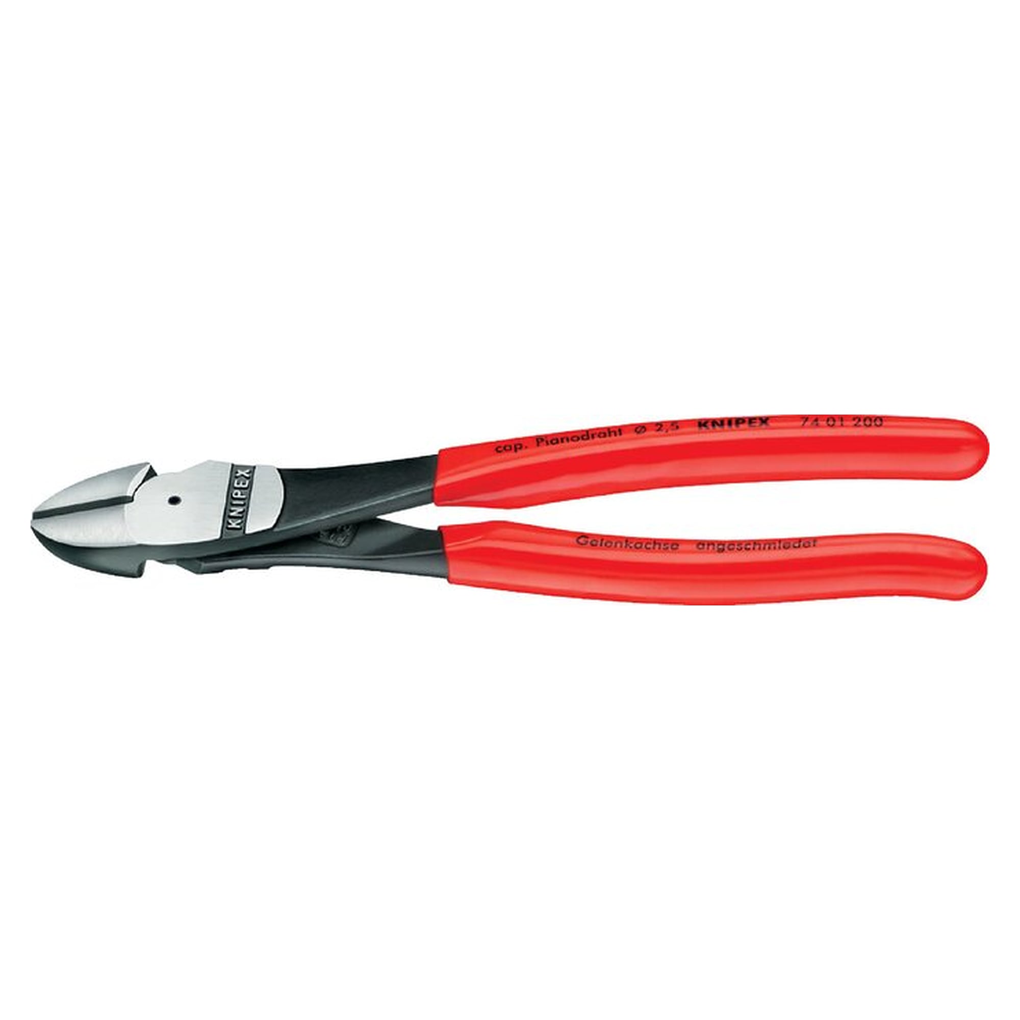 heavy duty diagonal cutter, polished, with dipped plastic handles, 200mm