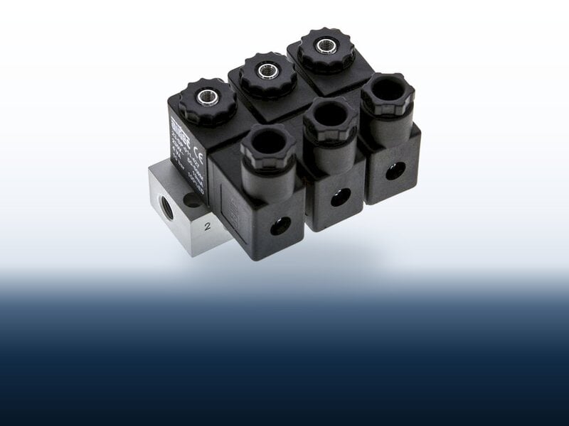 Pneumatischer 3/2-Wege-Magnetventilblock